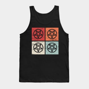 Retro Vintage Occult Pentagram Icons Tank Top